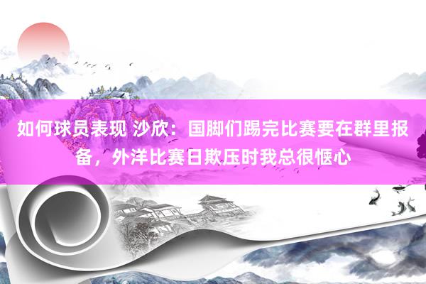 如何球员表现 沙欣：国脚们踢完比赛要在群里报备，外洋比赛日欺压时我总很惬心