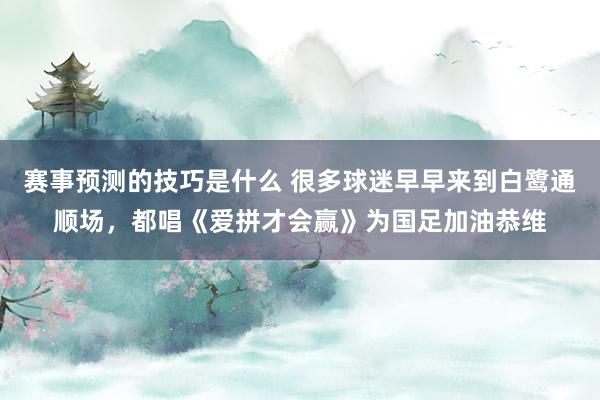 赛事预测的技巧是什么 很多球迷早早来到白鹭通顺场，都唱《爱拼才会赢》为国足加油恭维