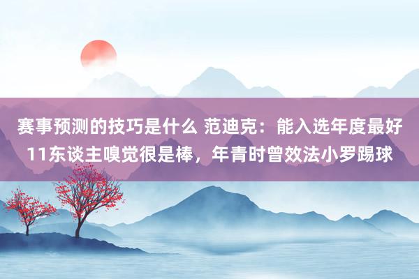 赛事预测的技巧是什么 范迪克：能入选年度最好11东谈主嗅觉很是棒，年青时曾效法小罗踢球