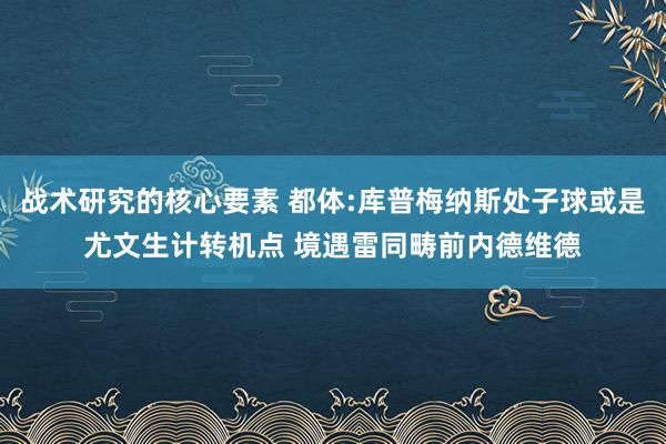 战术研究的核心要素 都体:库普梅纳斯处子球或是尤文生计转机点 境遇雷同畴前内德维德