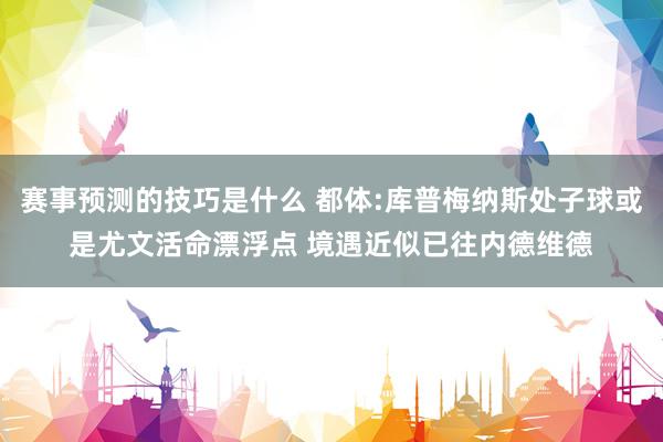 赛事预测的技巧是什么 都体:库普梅纳斯处子球或是尤文活命漂浮点 境遇近似已往内德维德