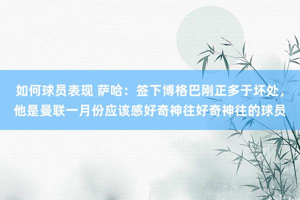 如何球员表现 萨哈：签下博格巴刚正多于坏处，他是曼联一月份应该感好奇神往好奇神往的球员