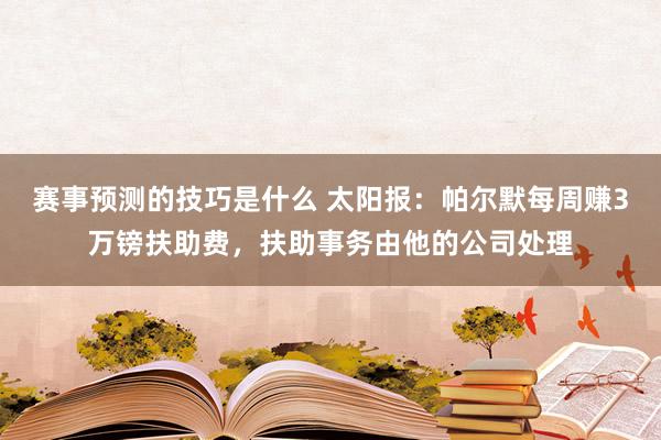 赛事预测的技巧是什么 太阳报：帕尔默每周赚3万镑扶助费，扶助事务由他的公司处理