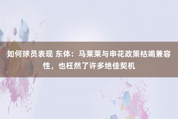 如何球员表现 东体：马莱莱与申花政策枯竭兼容性，也枉然了许多绝佳契机