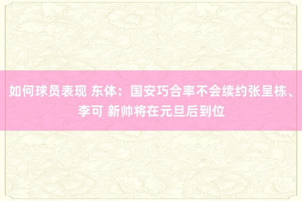 如何球员表现 东体：国安巧合率不会续约张呈栋、李可 新帅将在元旦后到位