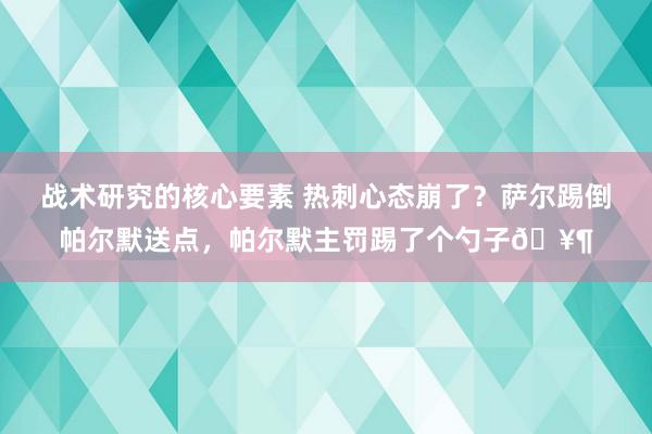 战术研究的核心要素 热刺心态崩了？萨尔踢倒帕尔默送点，帕尔默主罚踢了个勺子🥶