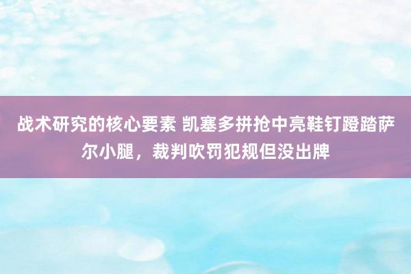 战术研究的核心要素 凯塞多拼抢中亮鞋钉蹬踏萨尔小腿，裁判吹罚犯规但没出牌