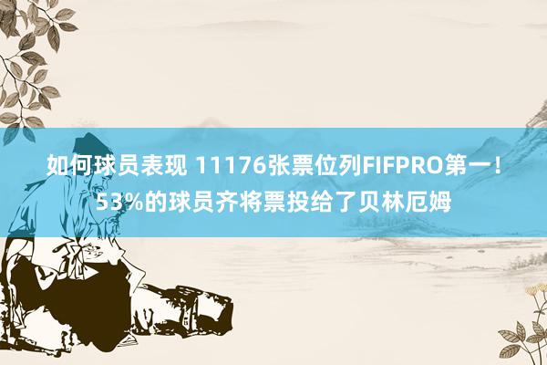 如何球员表现 11176张票位列FIFPRO第一！53%的球员齐将票投给了贝林厄姆