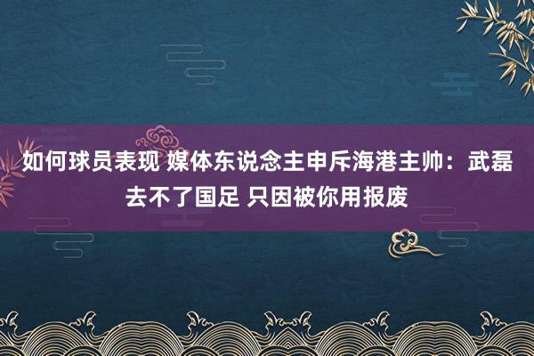 如何球员表现 媒体东说念主申斥海港主帅：武磊去不了国足 只因