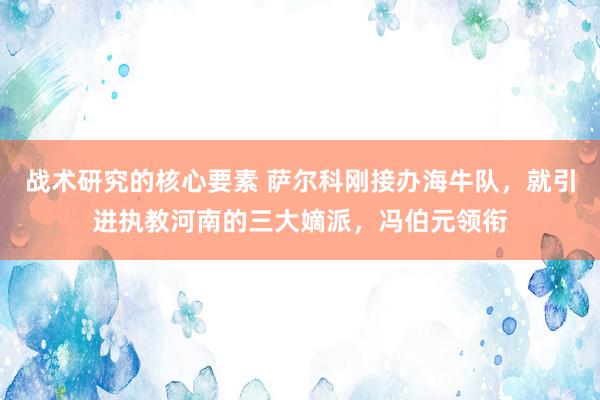 战术研究的核心要素 萨尔科刚接办海牛队，就引进执教河南的三大